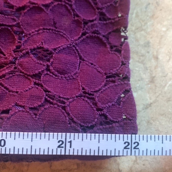 J Crew womens the pencil skirt floral lace purple lined back zipper sz 12 - Picture 9 of 9